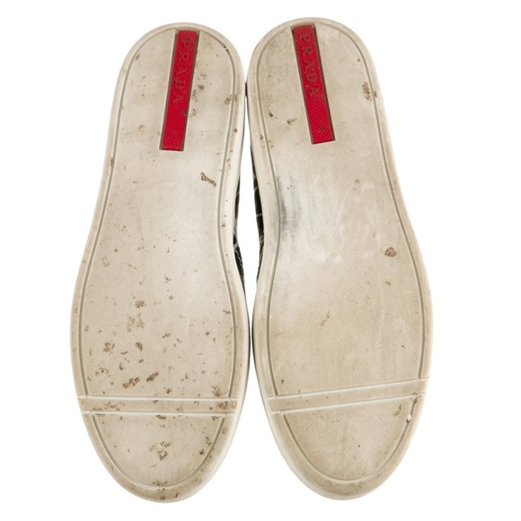 Prada Slip On Round Toe Tropical Print Sneakers - Picture 5 of 5